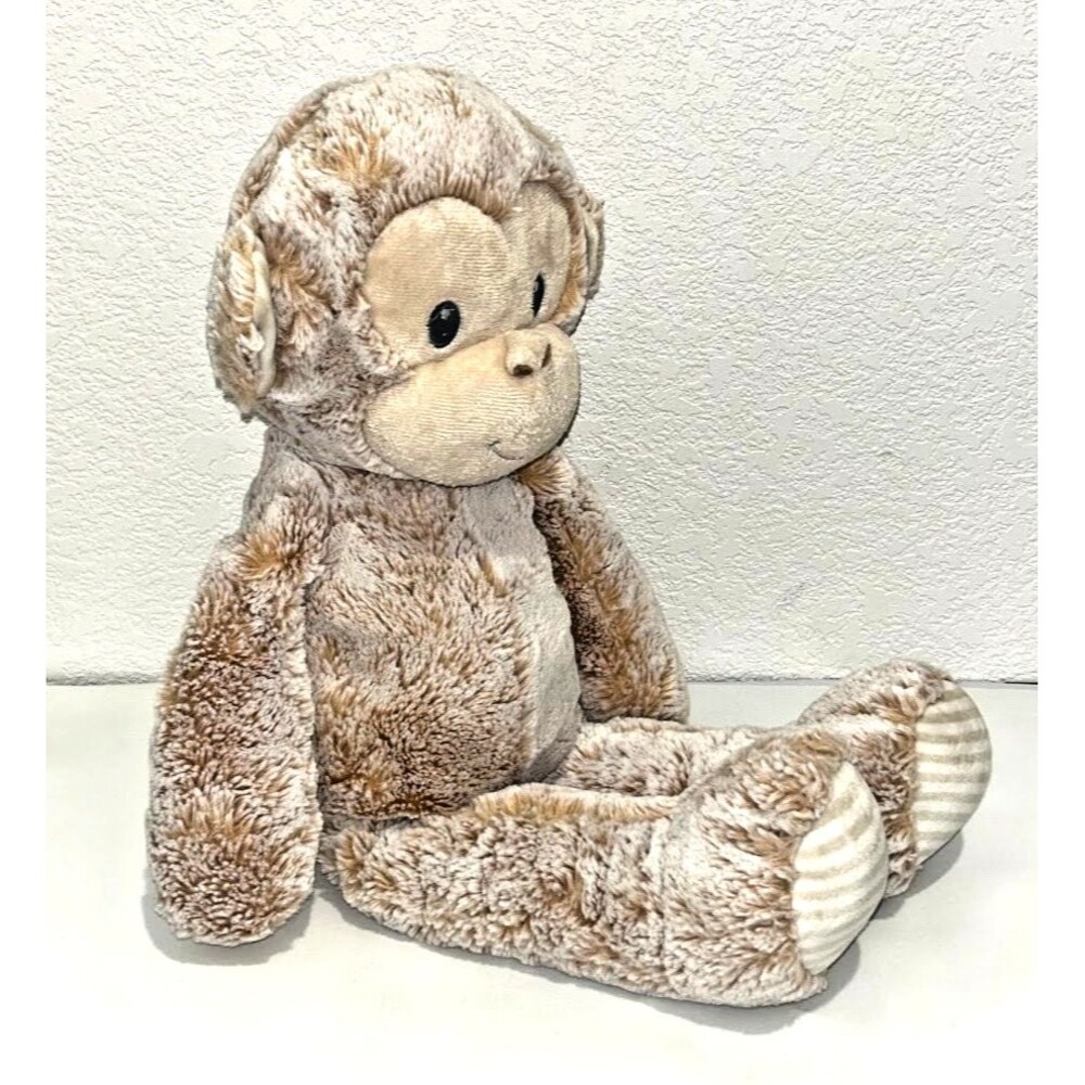 Aurora Baby MARLOW MONKEY Plush Soft Tan Frosty Brown 13.5" Sitting Sleep Aid